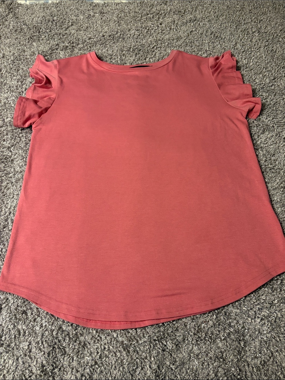 Women's Ruffle Sleeve Top - Coral Pink